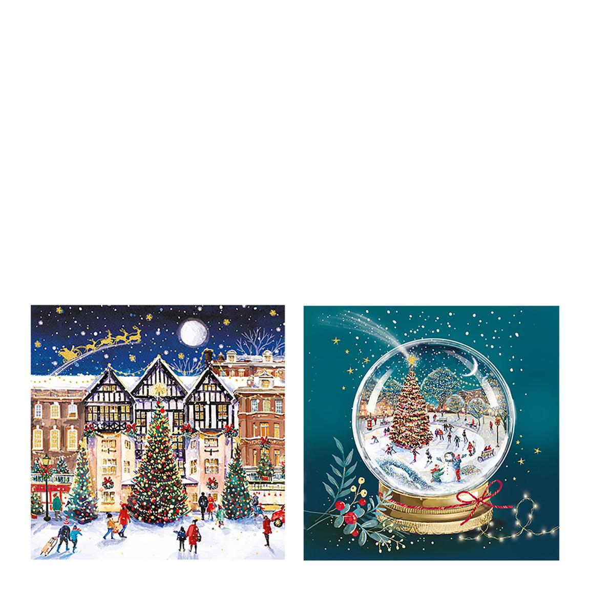 Set Of 20 Winter Scenes Luxury Foiled Christmas Cards main product photo