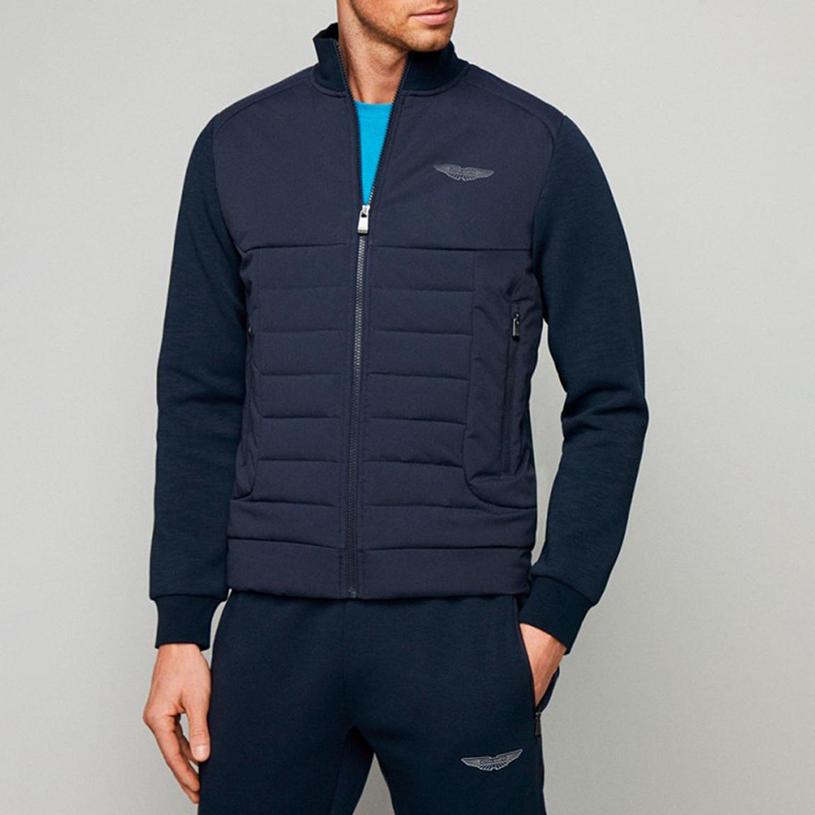 Navy Padded Zip Cotton Blend Jacket main product photo