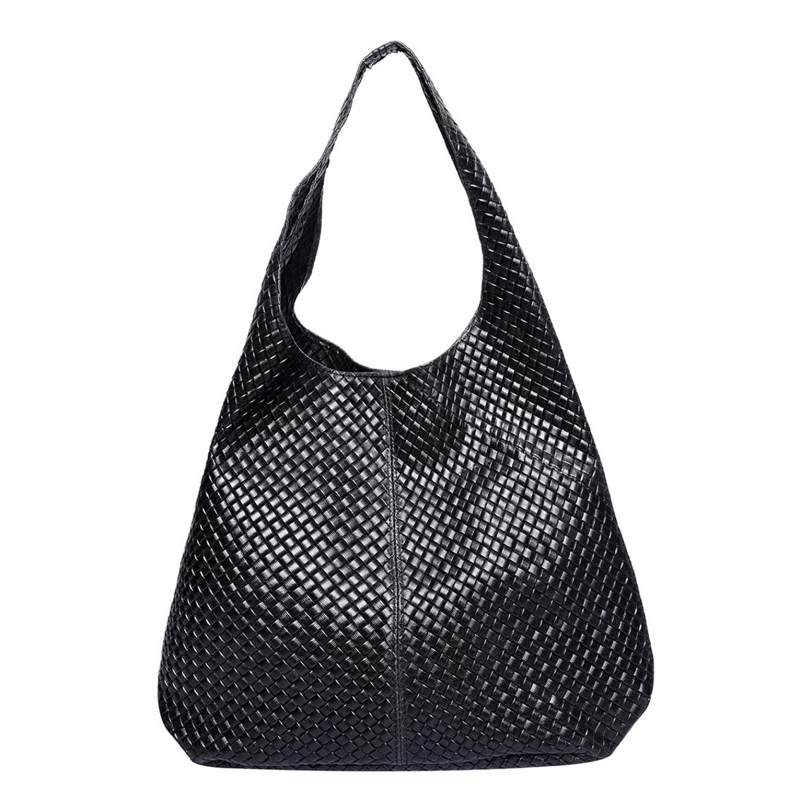 Black Leather Shopper Bag main product photo