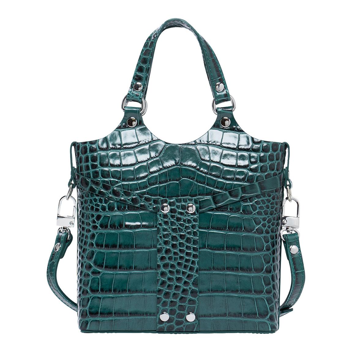 Vivienne Westwood Green Croc Harri Handbag - BrandAlley