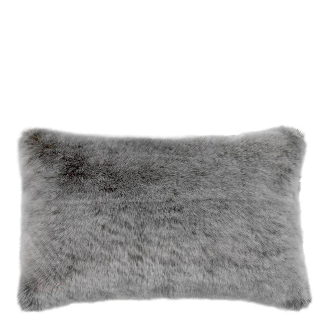 Alaska Faux Fur Scatter Cushion Rectangular 60x40cm, Grey main product photo