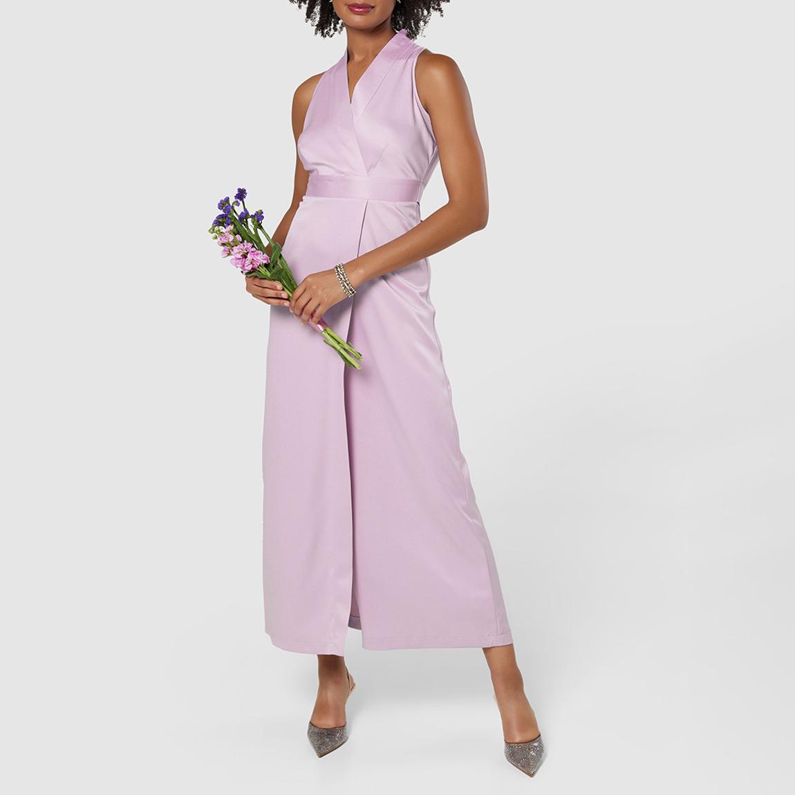 Pale Pink A-Line Tie Back Midi Dress main product photo