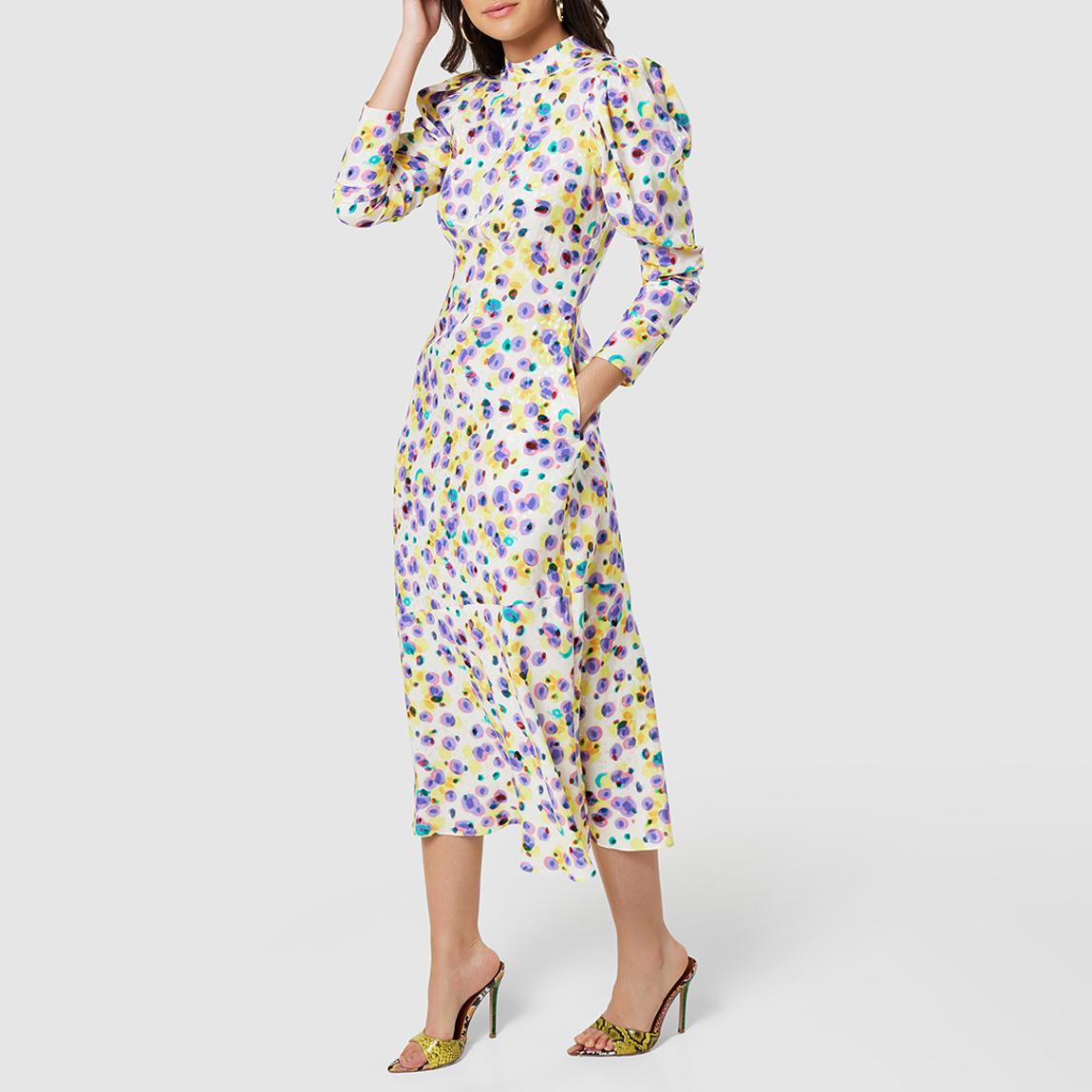 Multi Print High Neck Midi Dress main product photo