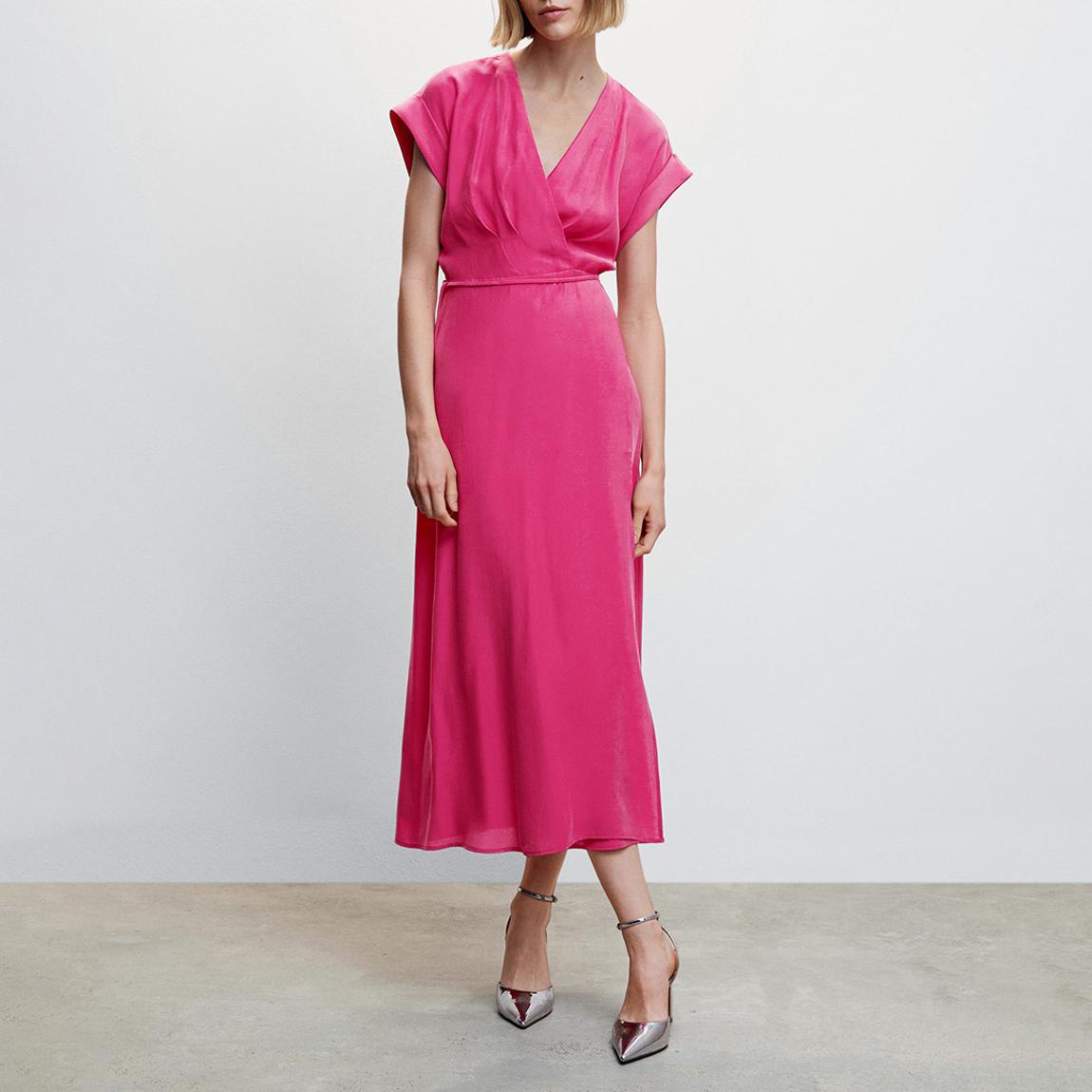 Fuchsia Modal Wrap Dress main product photo