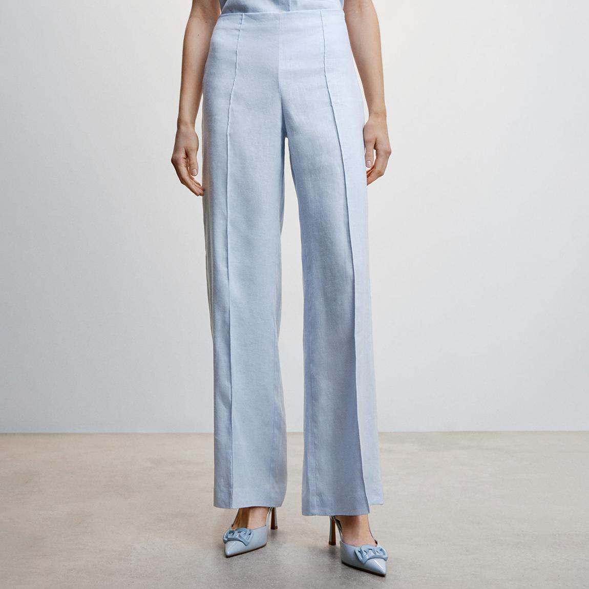 Sky Blue Linen Wideleg Trousers main product photo