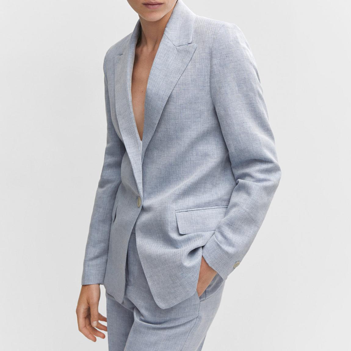 Sky Blue Linen Blend Blazer main product photo