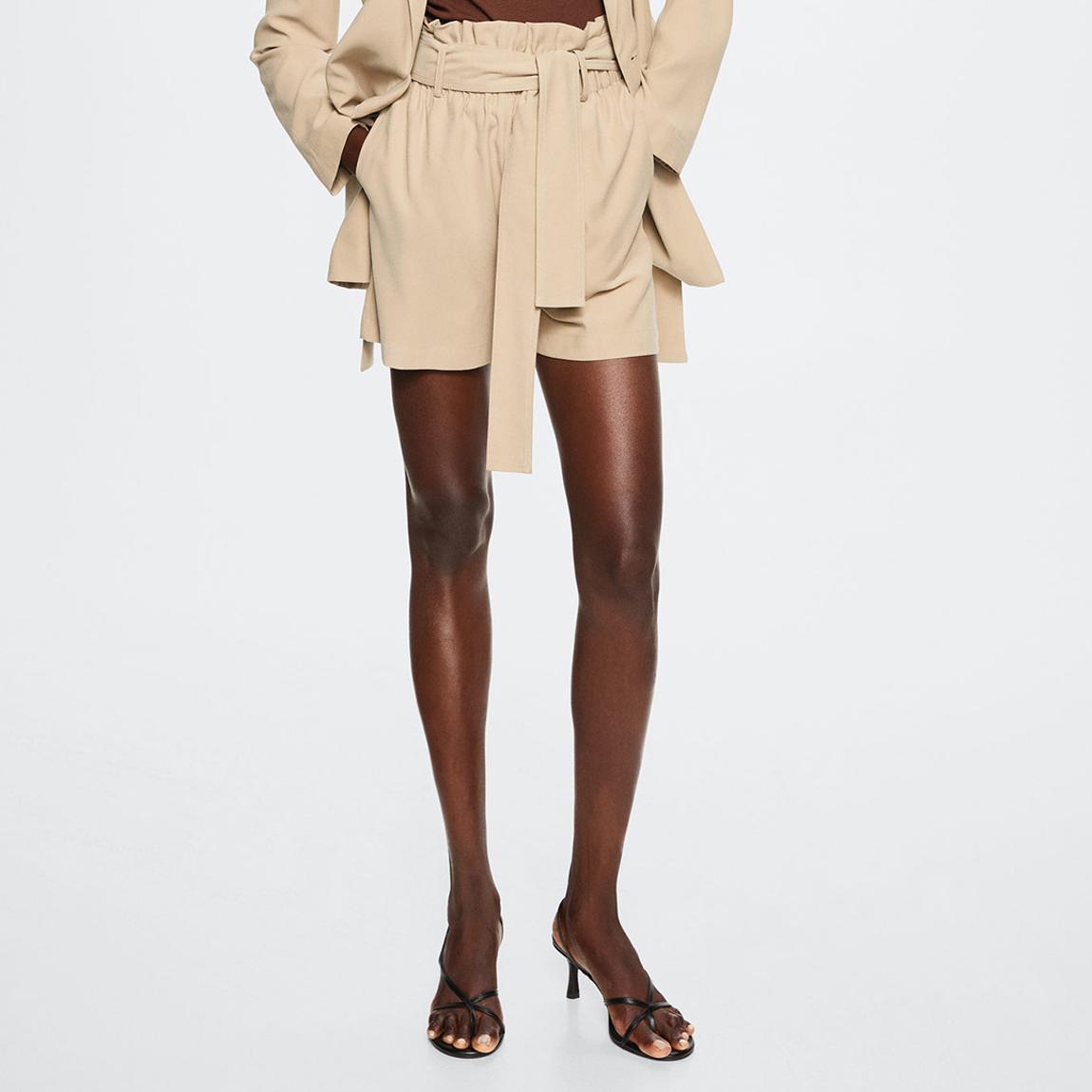 Beige Bow Flowy Shorts main product photo