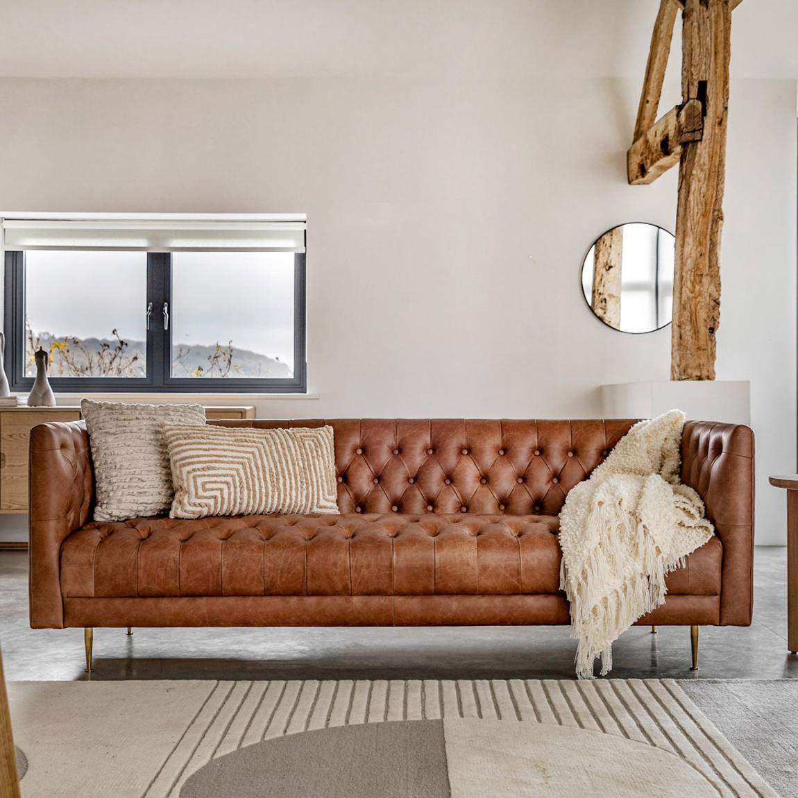 Essen Sofa Antique Brown Leather main product photo