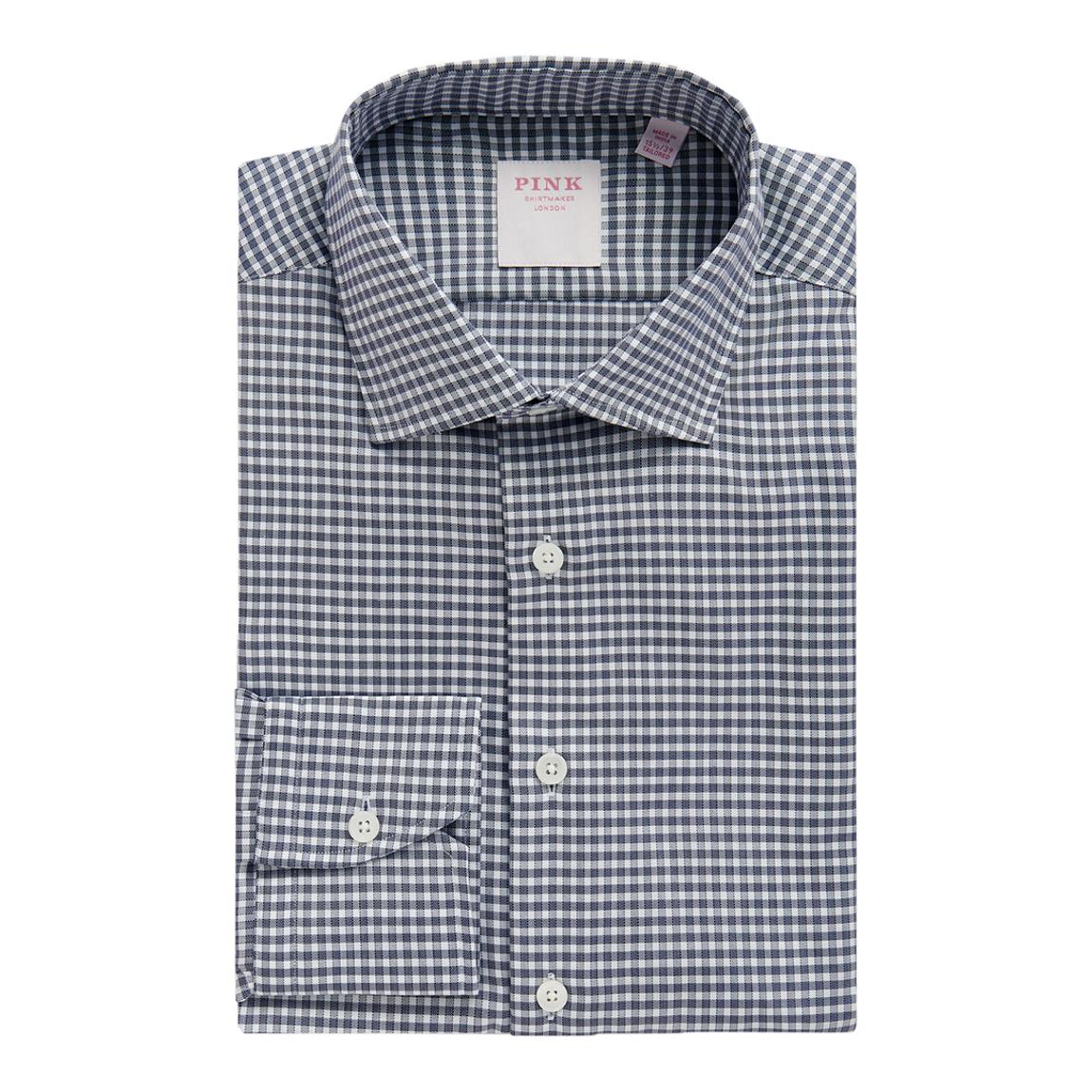 Blue Journey Twill Check Tailored Fit Cotton Shirt main product photo