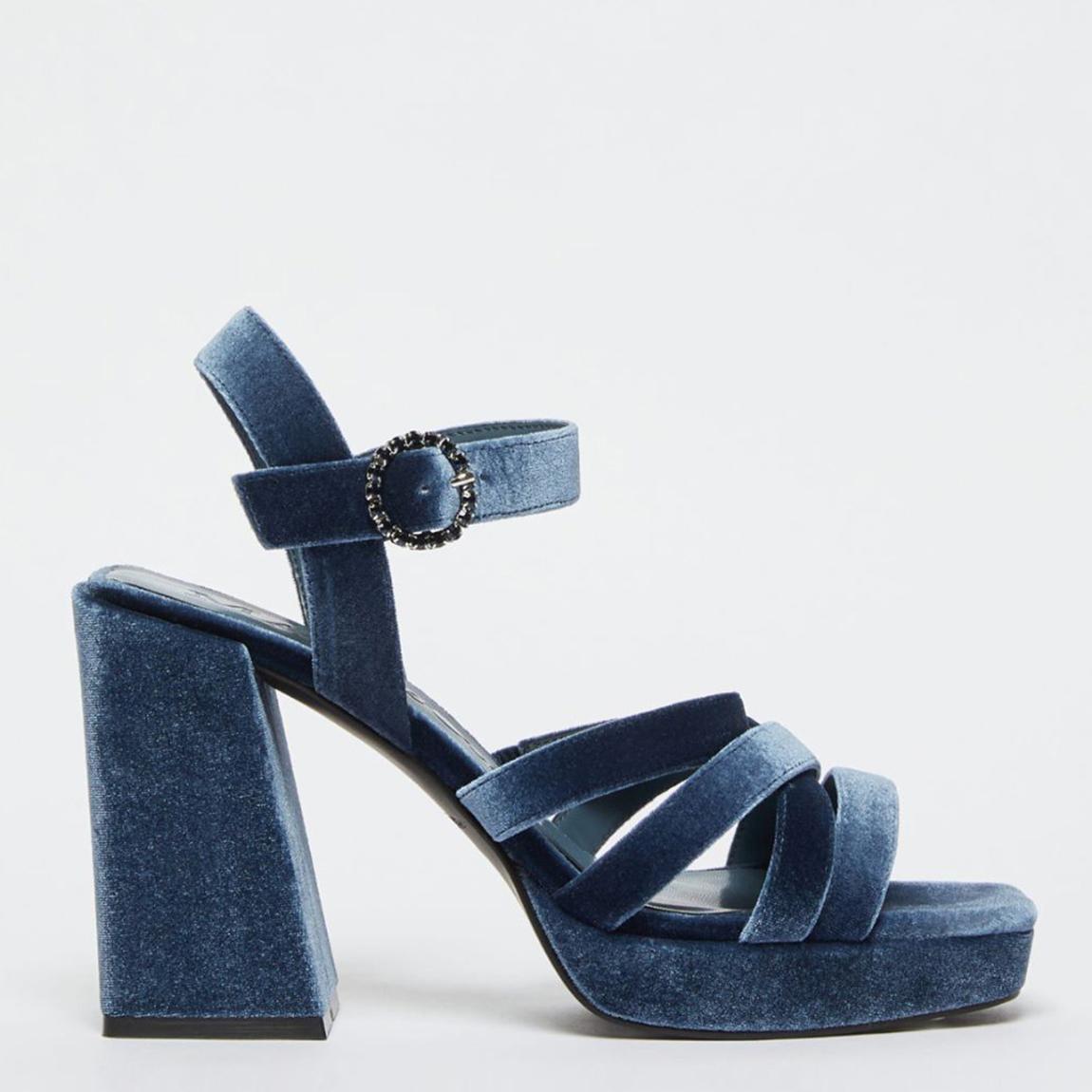Navy Velvet Diva Heels main product photo