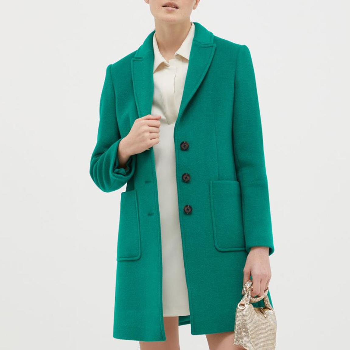 Dark Green Iorbaco Wool Blend Coat main product photo