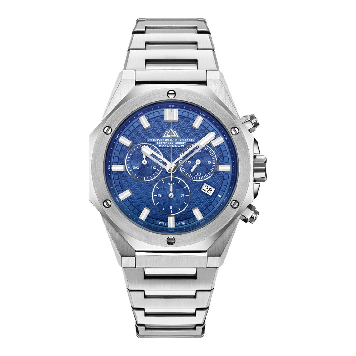 Men's Silver/Blue Raidillon Chrono Watch main product photo