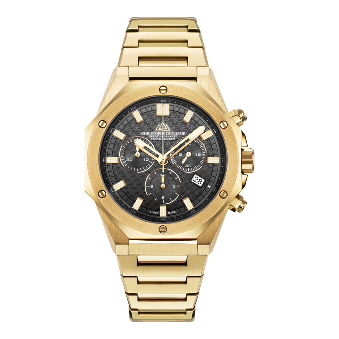 Men's Gold/Black Raidillon Chrono Watch 42mm main product photo