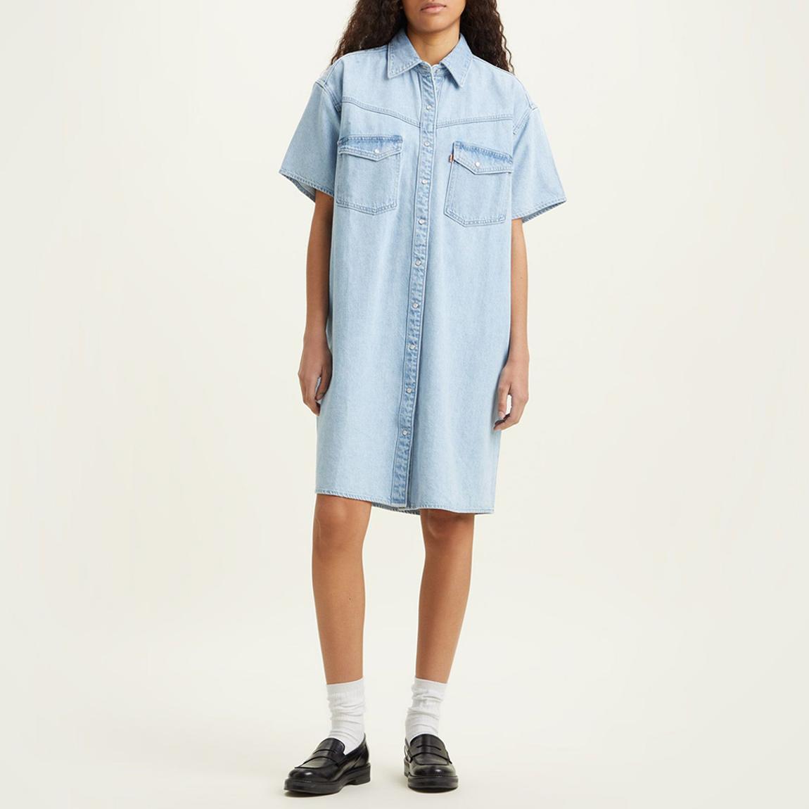 Light Blue Elowen Western Denim Dress main product photo