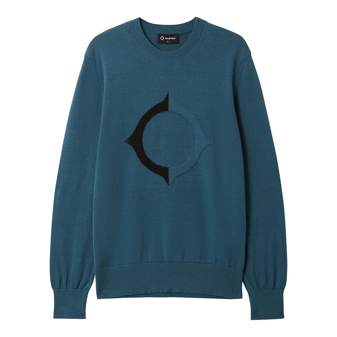 Teal Chest Logo Knit Cotton Jumper main product photo