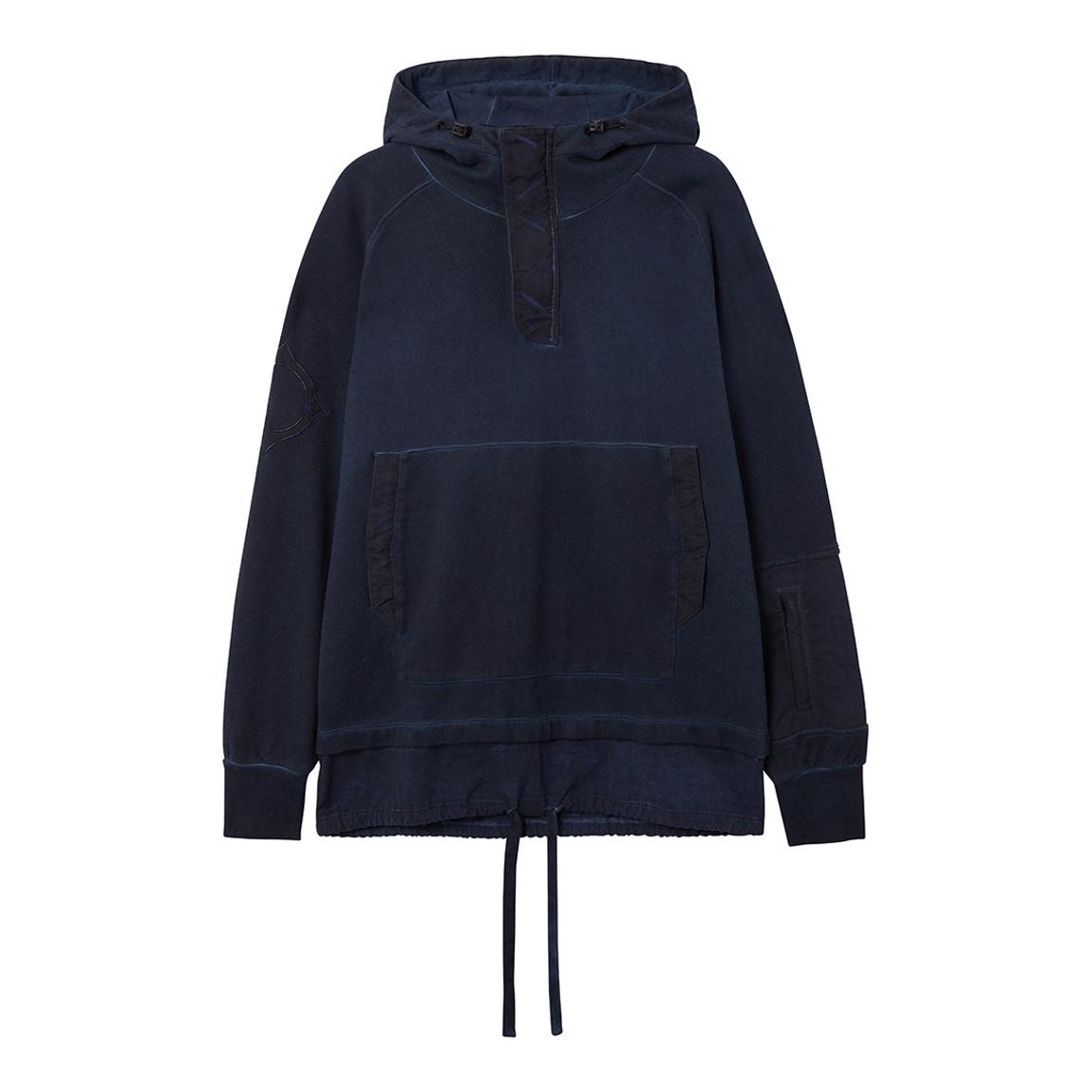 Navy Oil Wash Cotton Hoodie main product photo