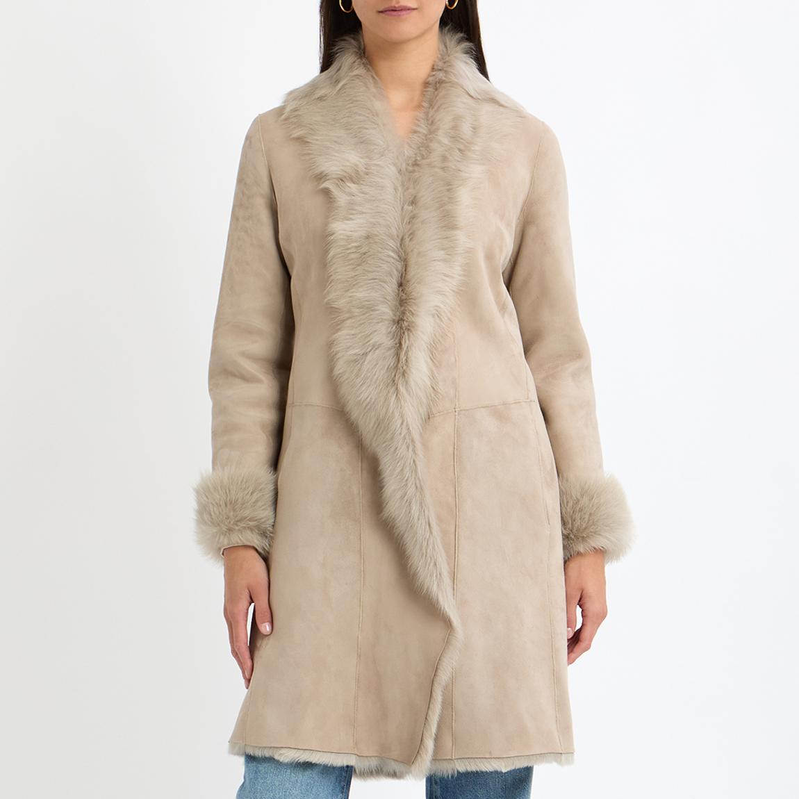 Chalk Classic 3/4 Shearling Coat main product photo