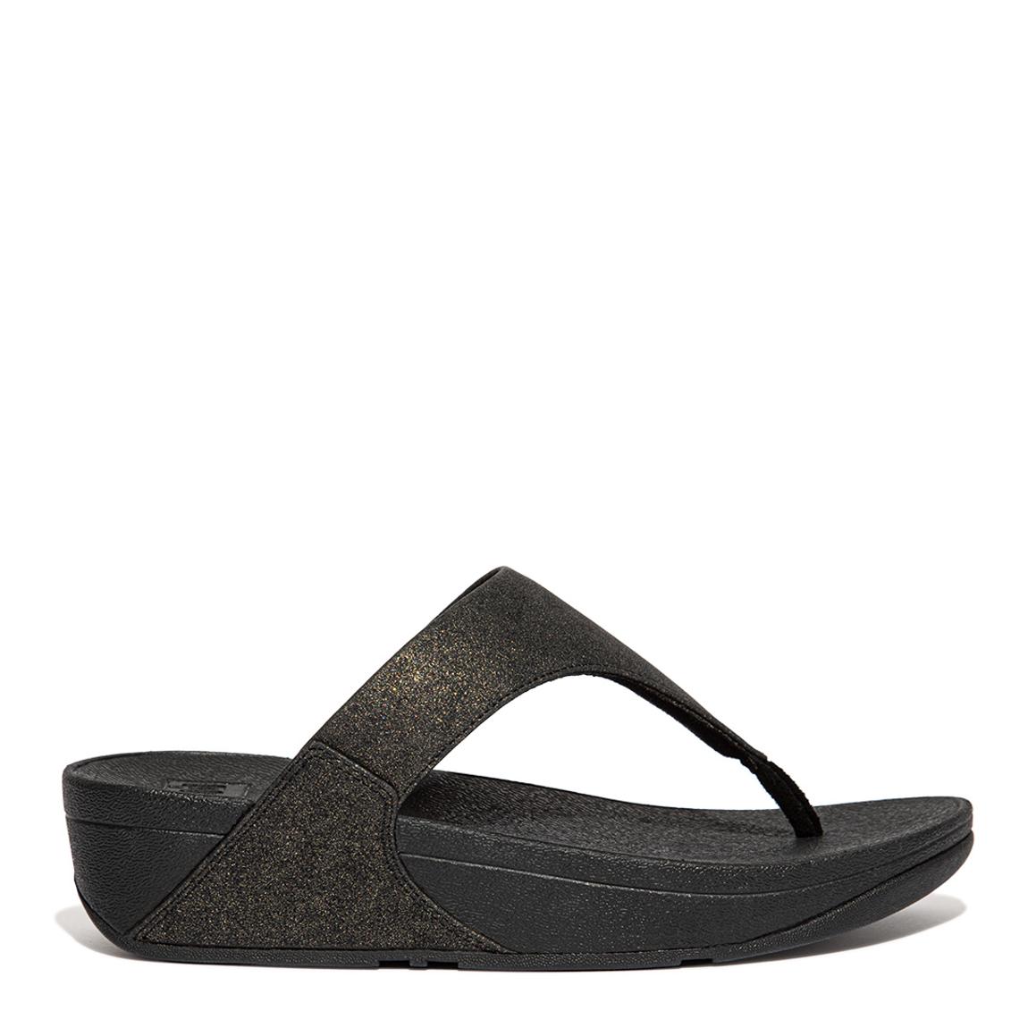 All Black Lulu Shimmer Toe Post Sandals main product photo