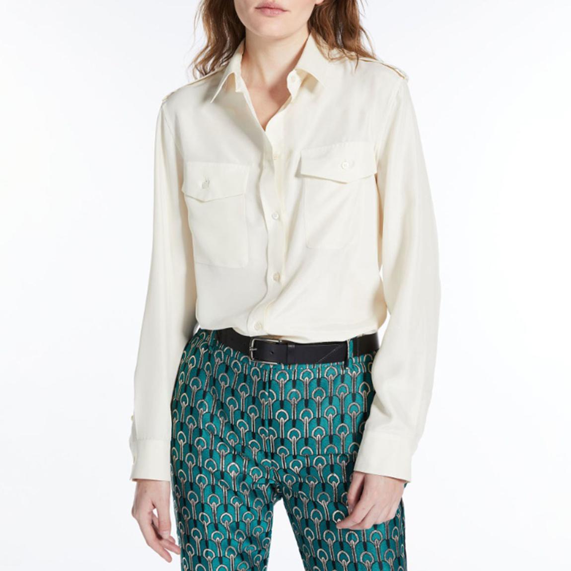 White Palk Silk Shirt main product photo