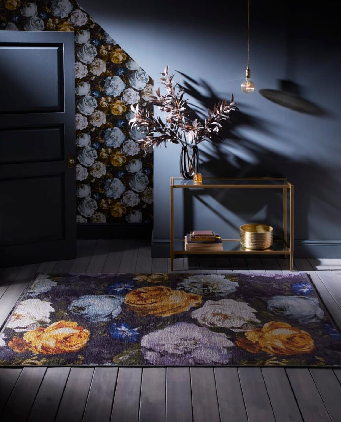 Clarke & Clarke Floretta Mineral Charcoal Rug 120x170cm main product photo