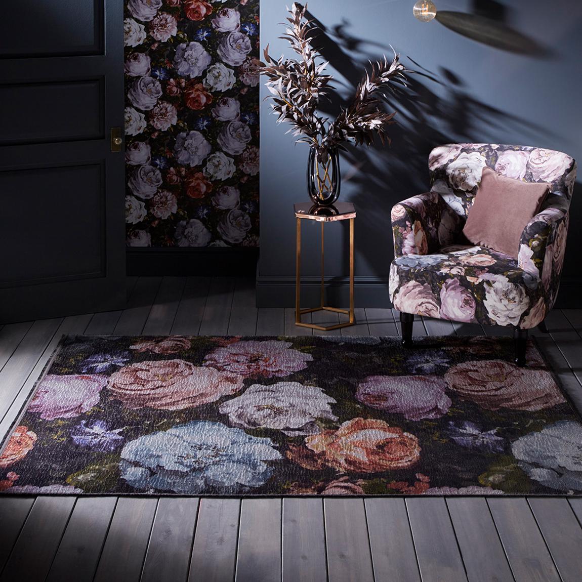 Floretta 120x170cm Rug Blush Charcoal main product photo