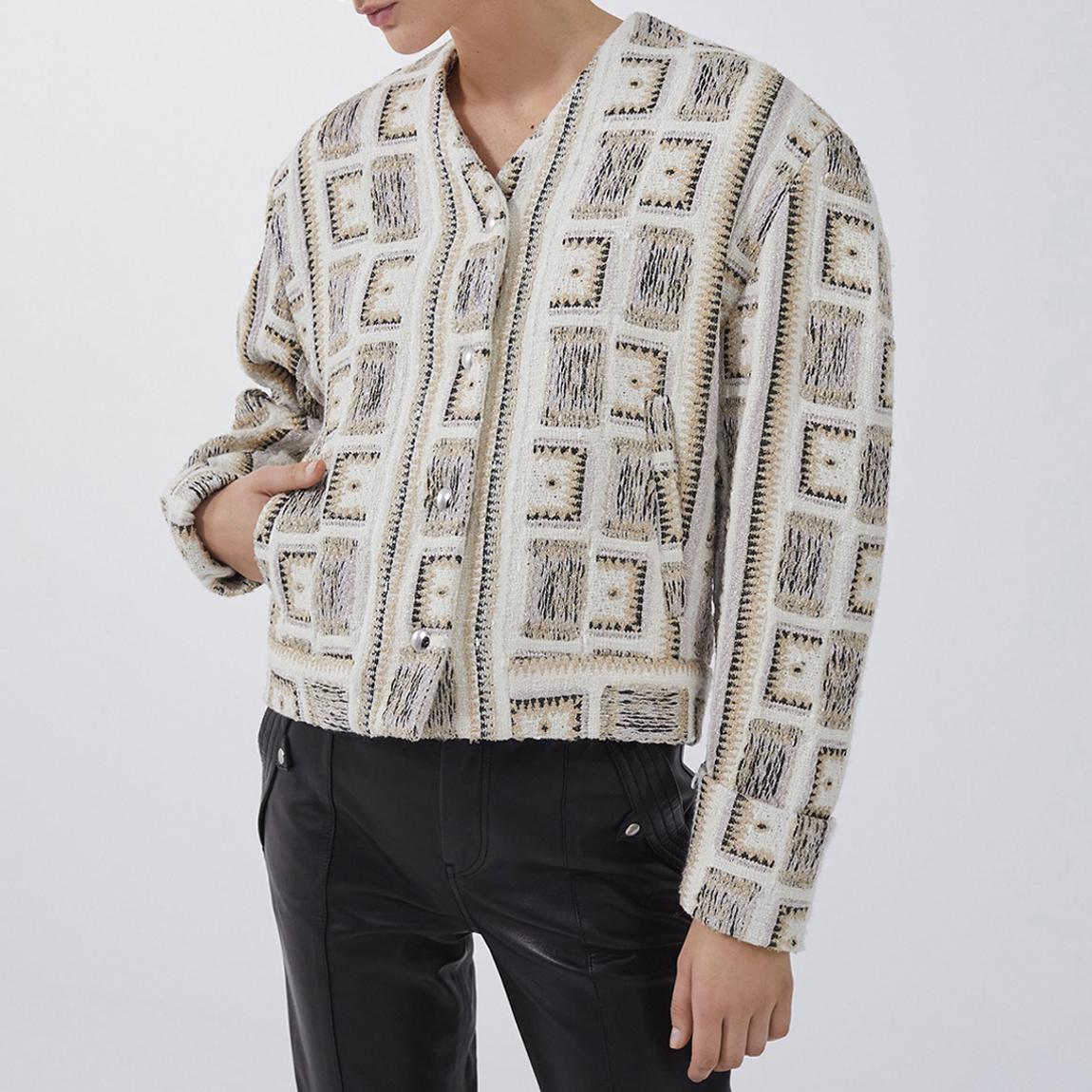 Beige and Brown Crop Jacket main product photo