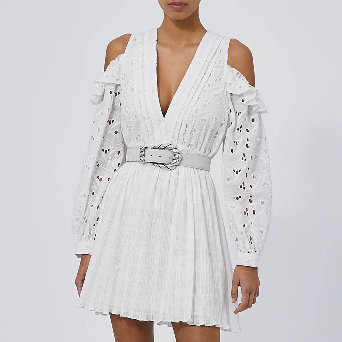 White Embroidered Dress main product photo