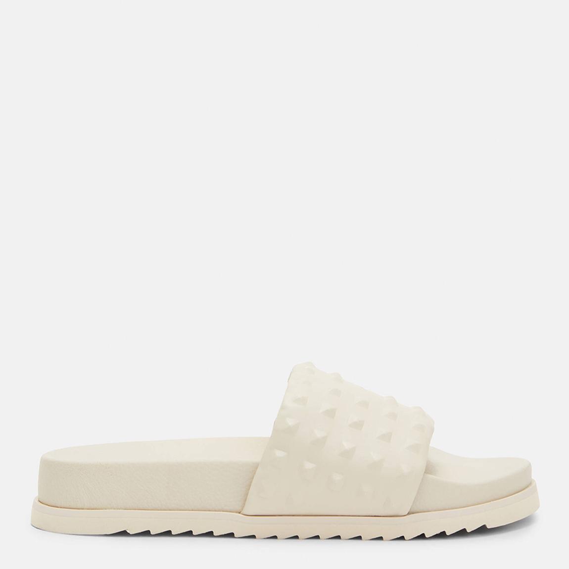 White Shay Leather Sliders main product photo