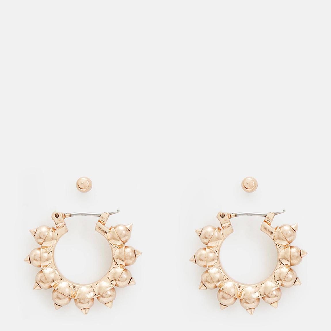 Gold Dana Stud Mini Hoop Earrings main product photo