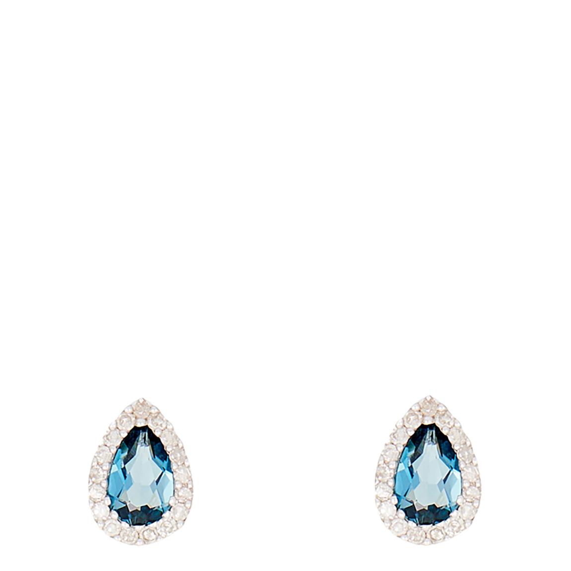 White Gold, Blue Topaz Earrings main product photo