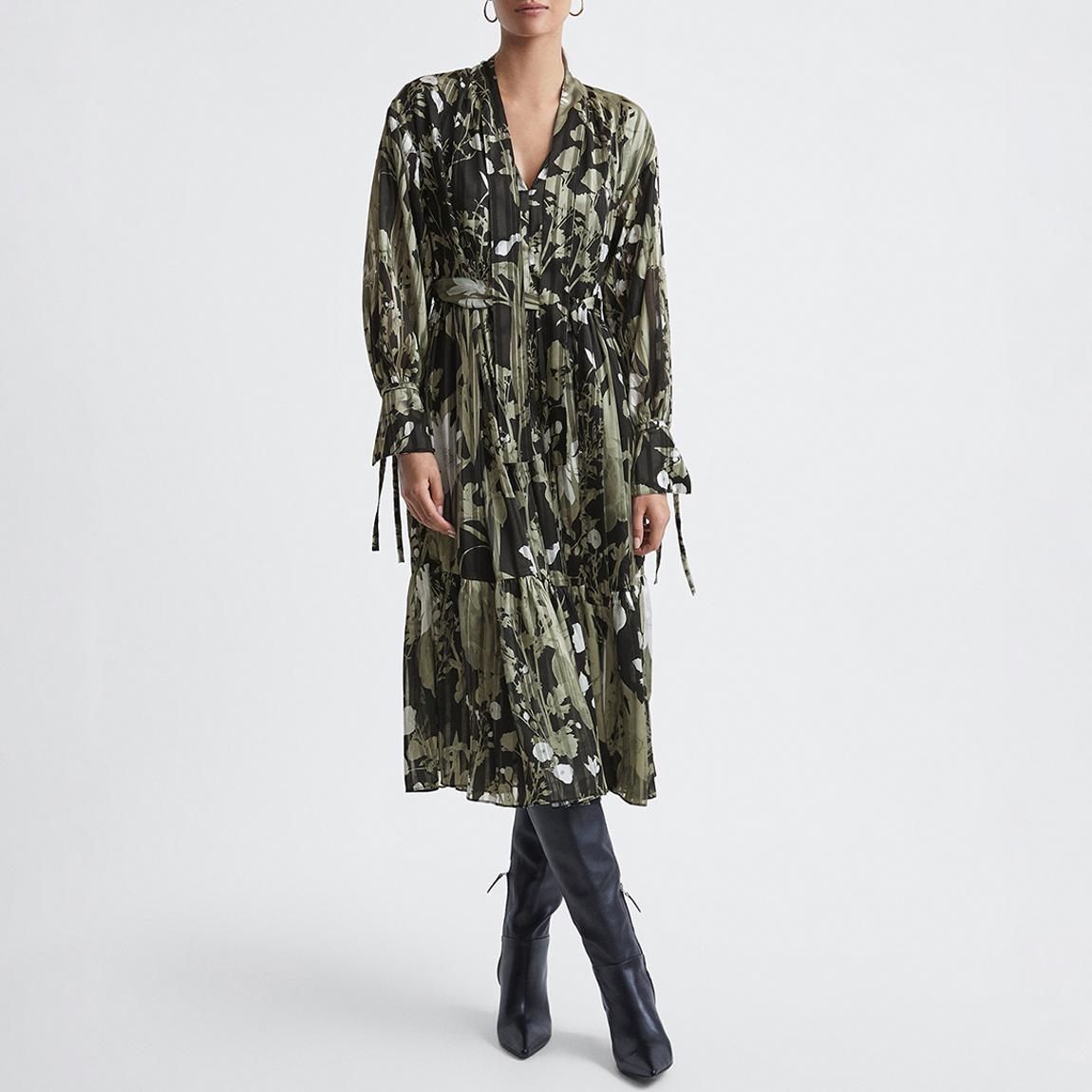 Green Lottie Floral Print Midi Dress main product photo
