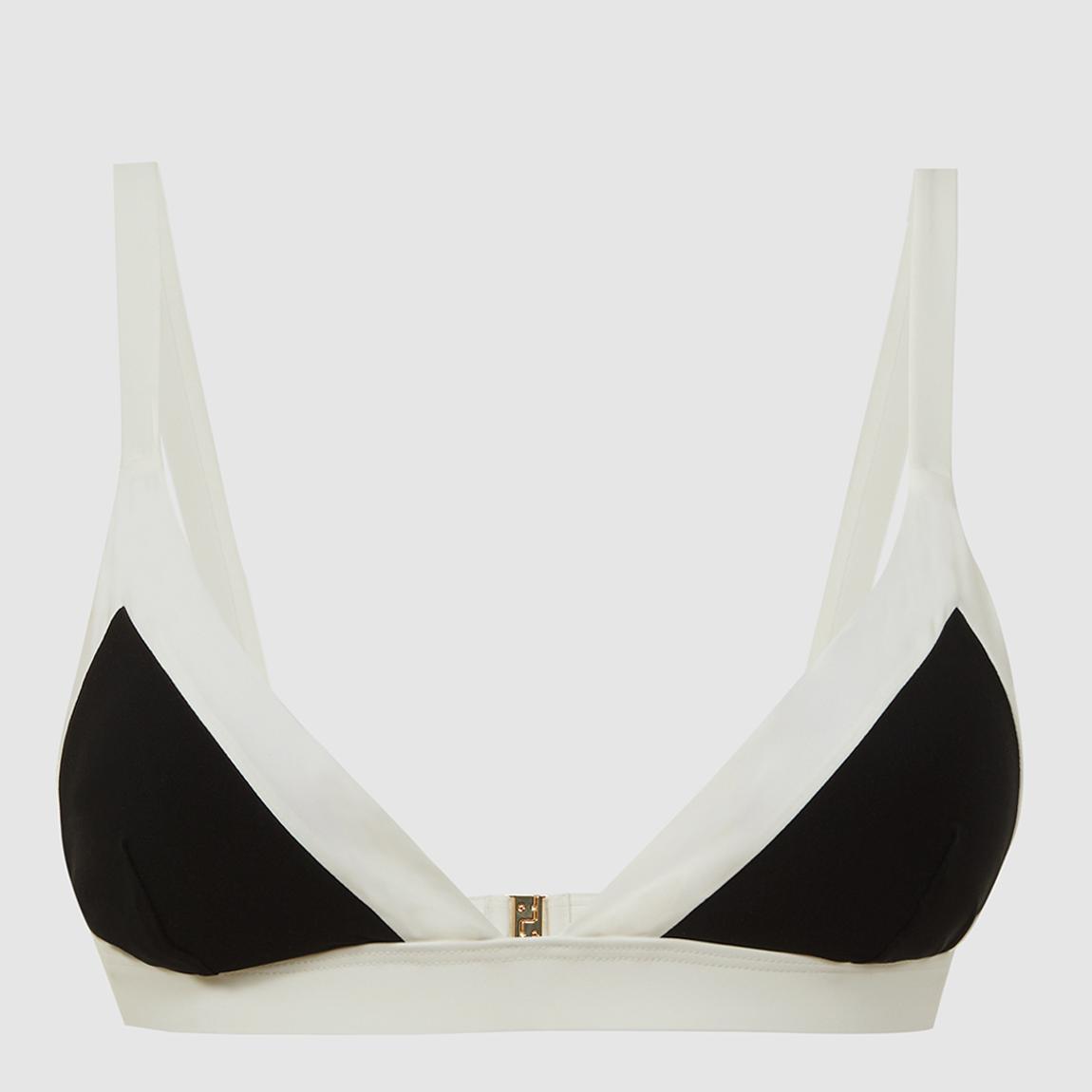 Black/White Aurora Colour Block Bikini Top main product photo