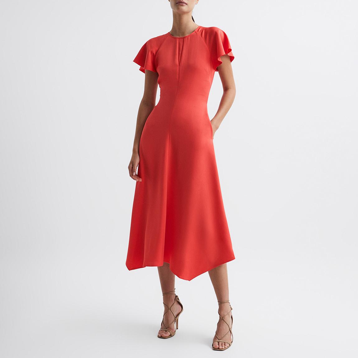 Coral Eleni Cap Sleeve Midi Dress main product photo