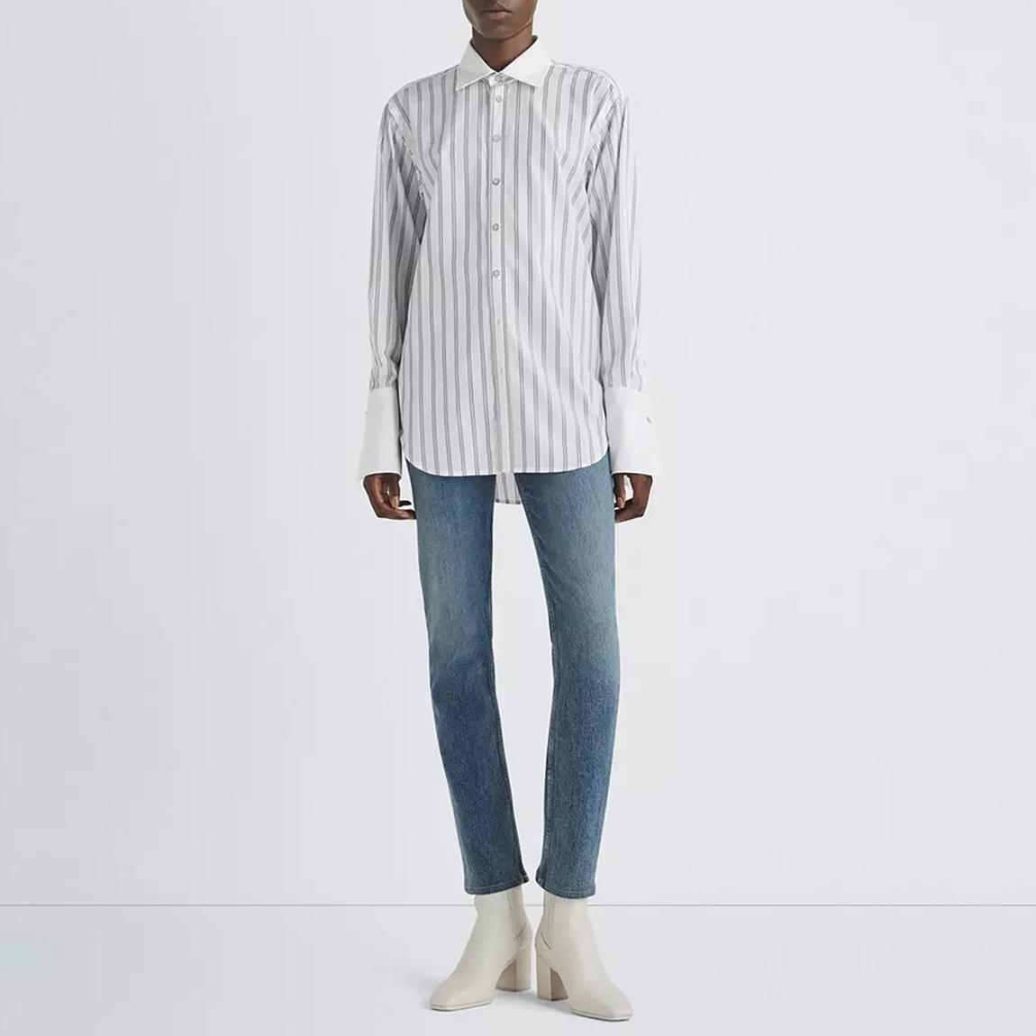 White Diana Stripe Shirt main product photo