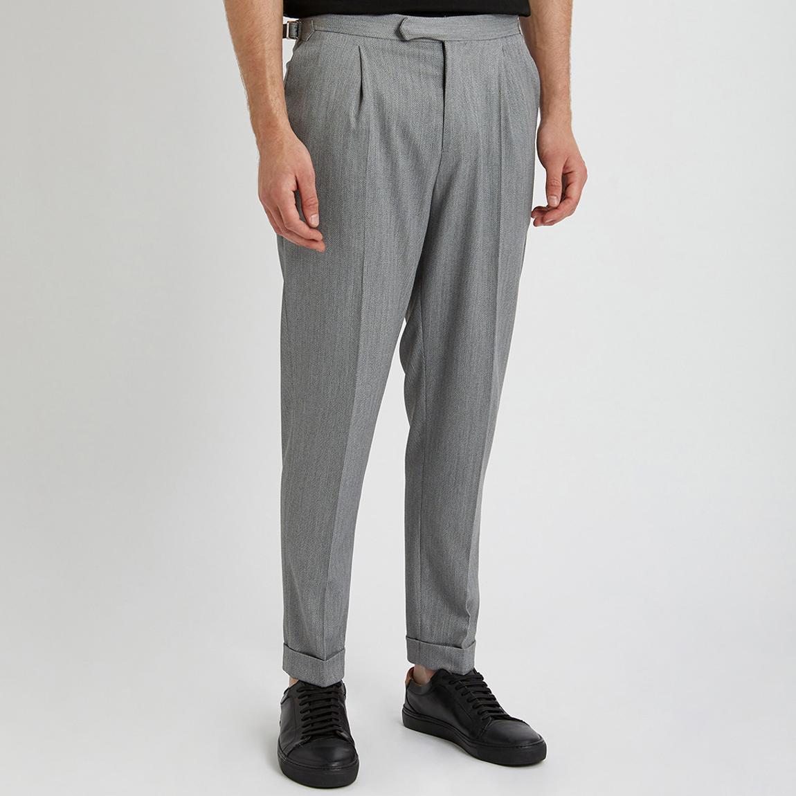 Grey Harvey Pleated Trousers main product photo