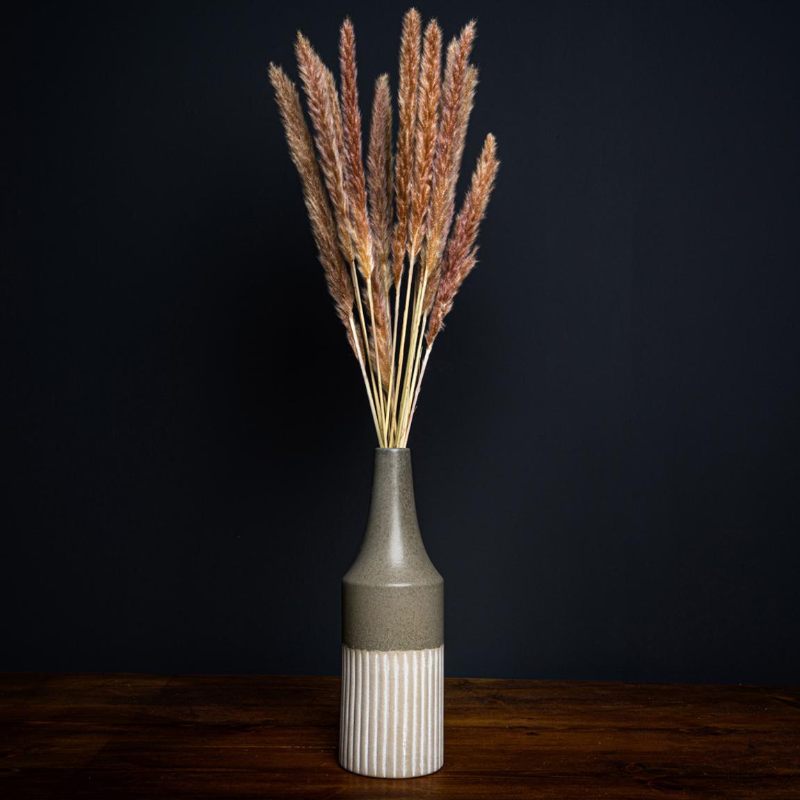 Mason Collection Grey Ceramic Convex Vase main product photo