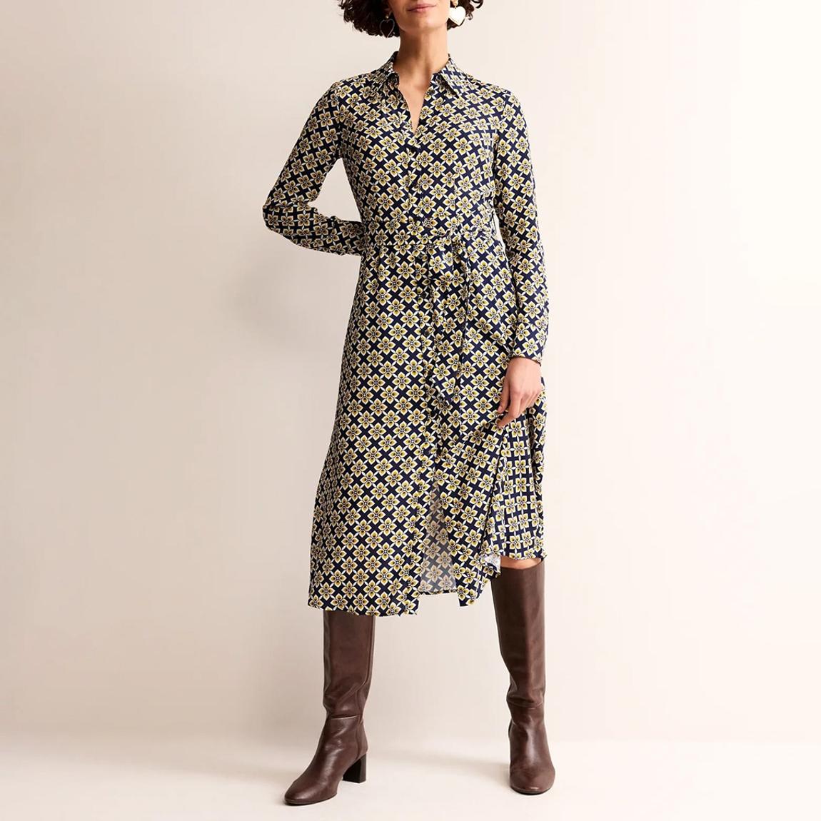 Navy/Yellow Kate Shirt Dress main product photo