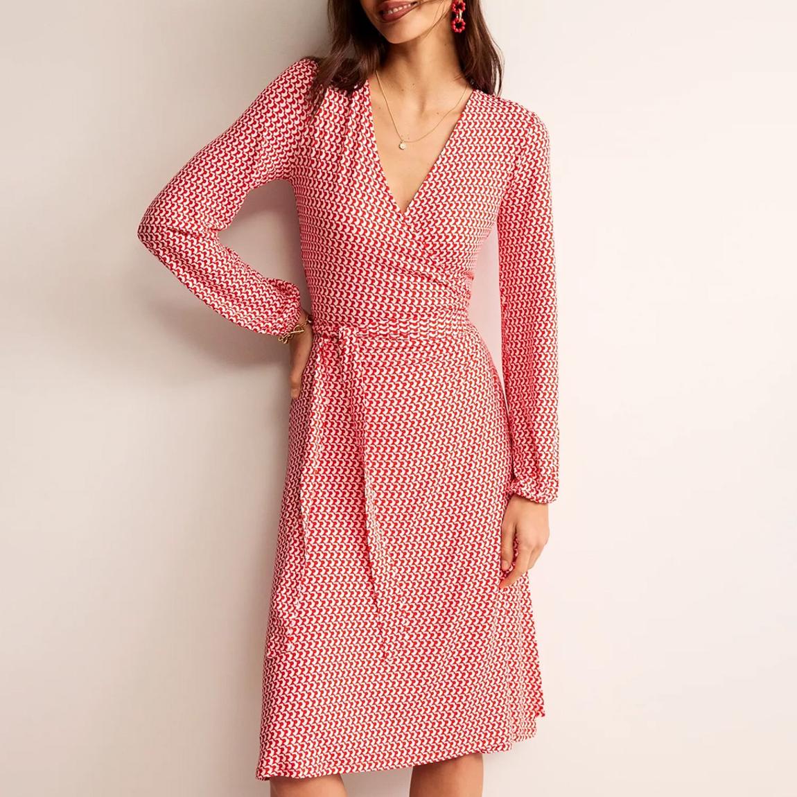 Red Joanna Wrap Dress main product photo