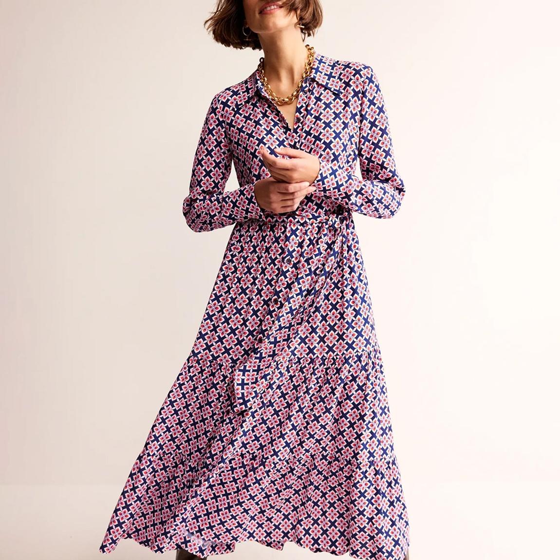 Navy/Red Flo Shirt Dress main product photo