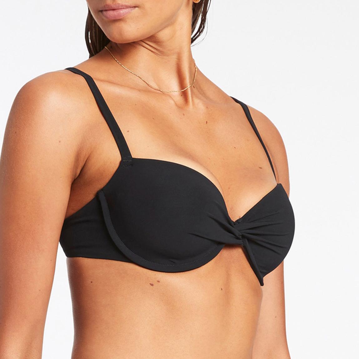 Black Jetset Twist Front Moulded Bikini Top main product photo