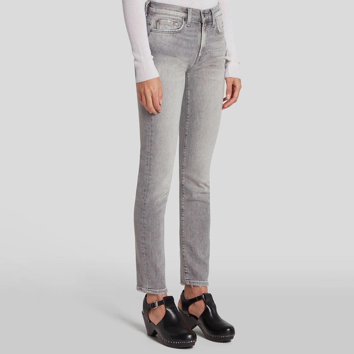 Light Grey Roxanne Straight Stretch Jeans main product photo