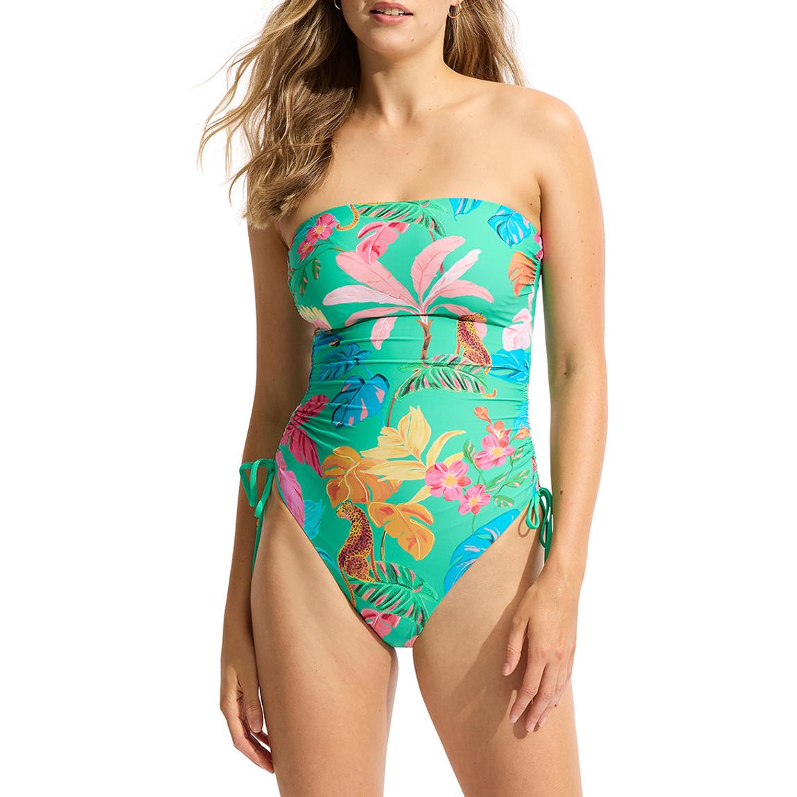 Green Dd Drawstring Bandeau Onepiece main product photo
