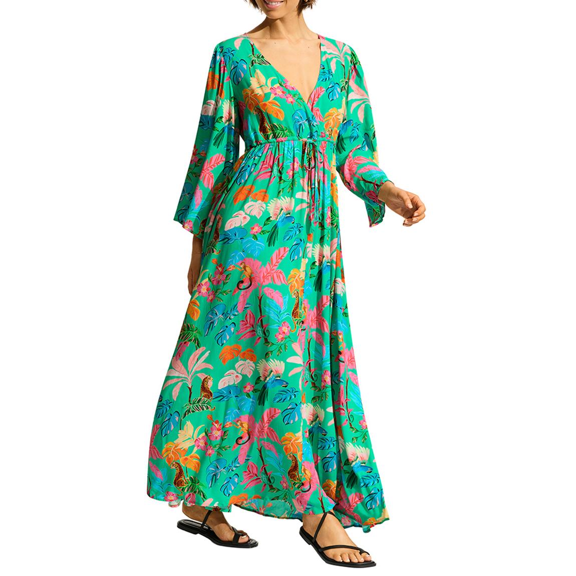 GreenTropicaMaxiDress main product photo