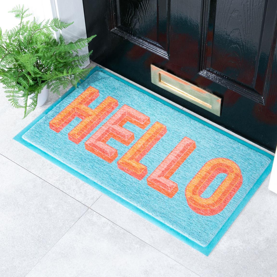 Blue Hello Doormat (70 x 40cm) main product photo