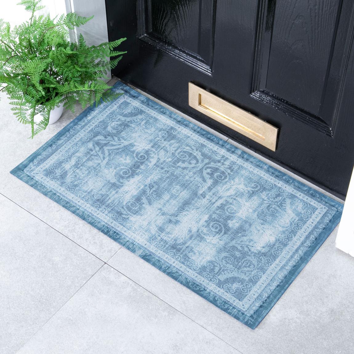 Faded Blue Persian Style Indoor & Outdoor Doormat - 70x40cm main product photo