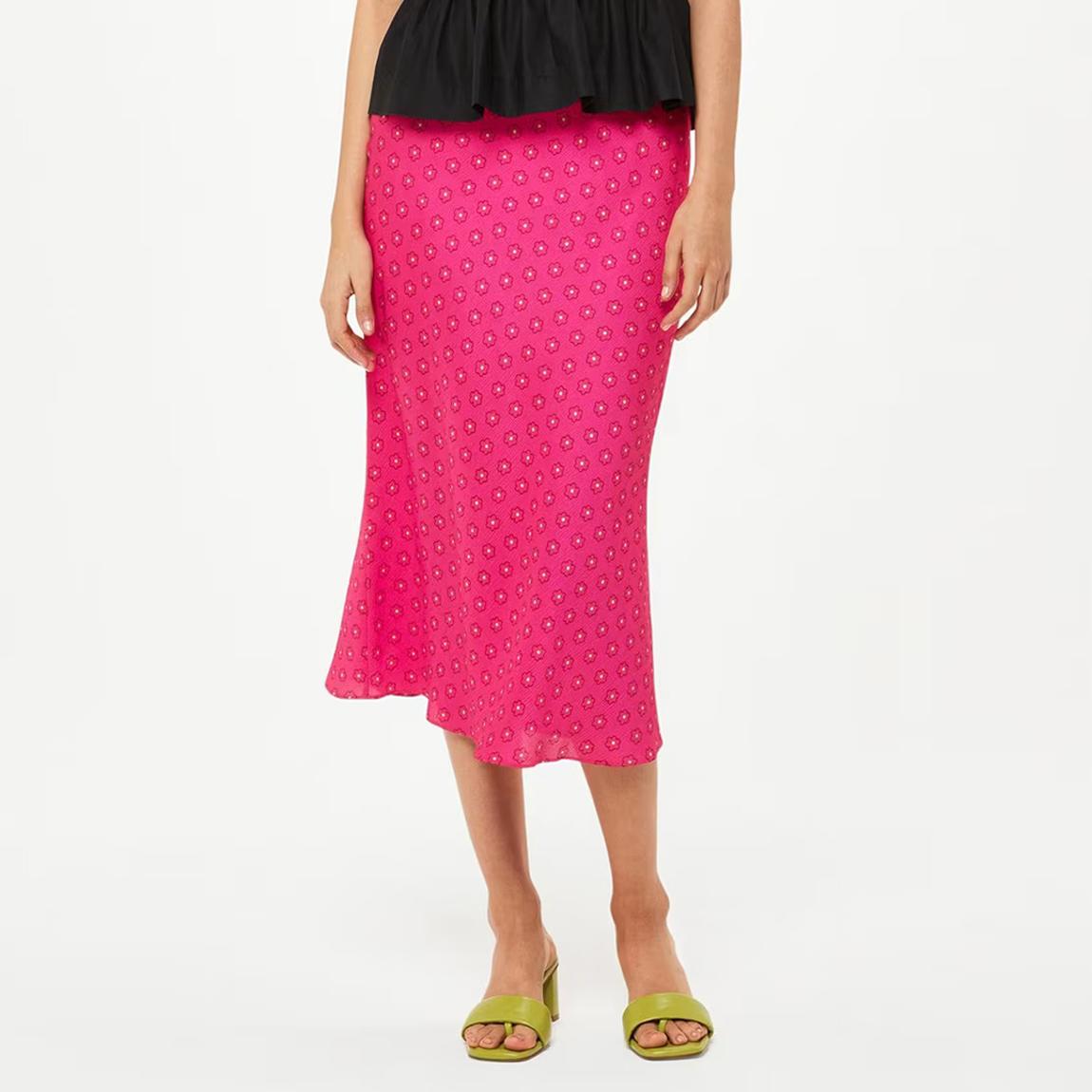 Pink Flower Charm Bias Cut Skirt main product photo