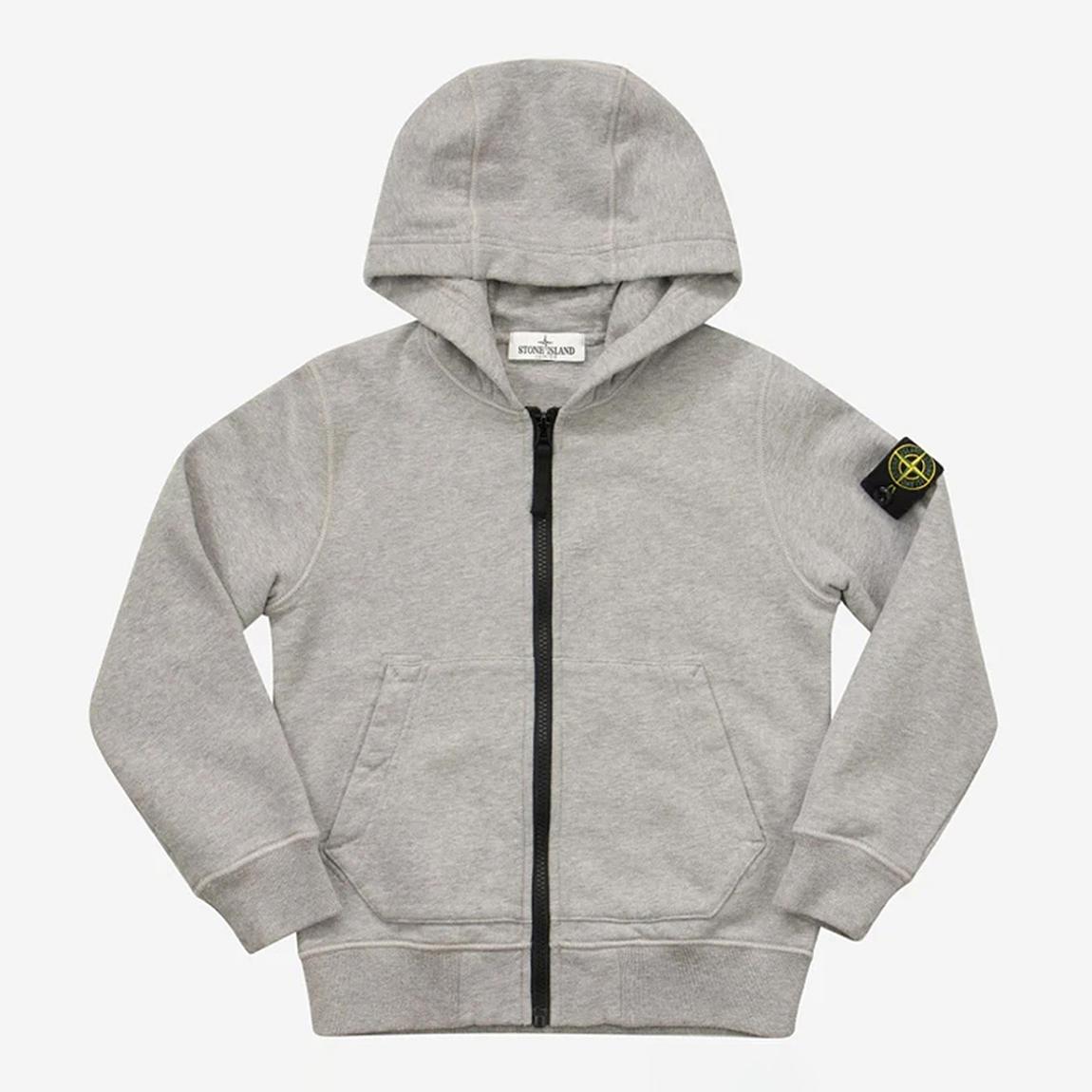Grey Garment Dyed Cotton Zipped Hoodie main product photo