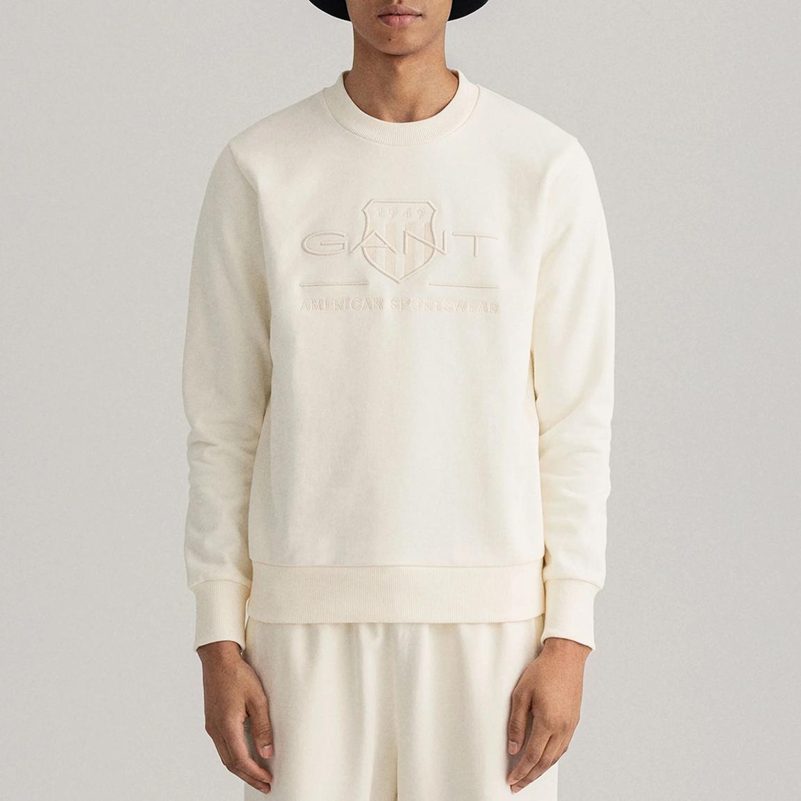 Cream Tonal Shield Cotton Sweatshirt main product photo