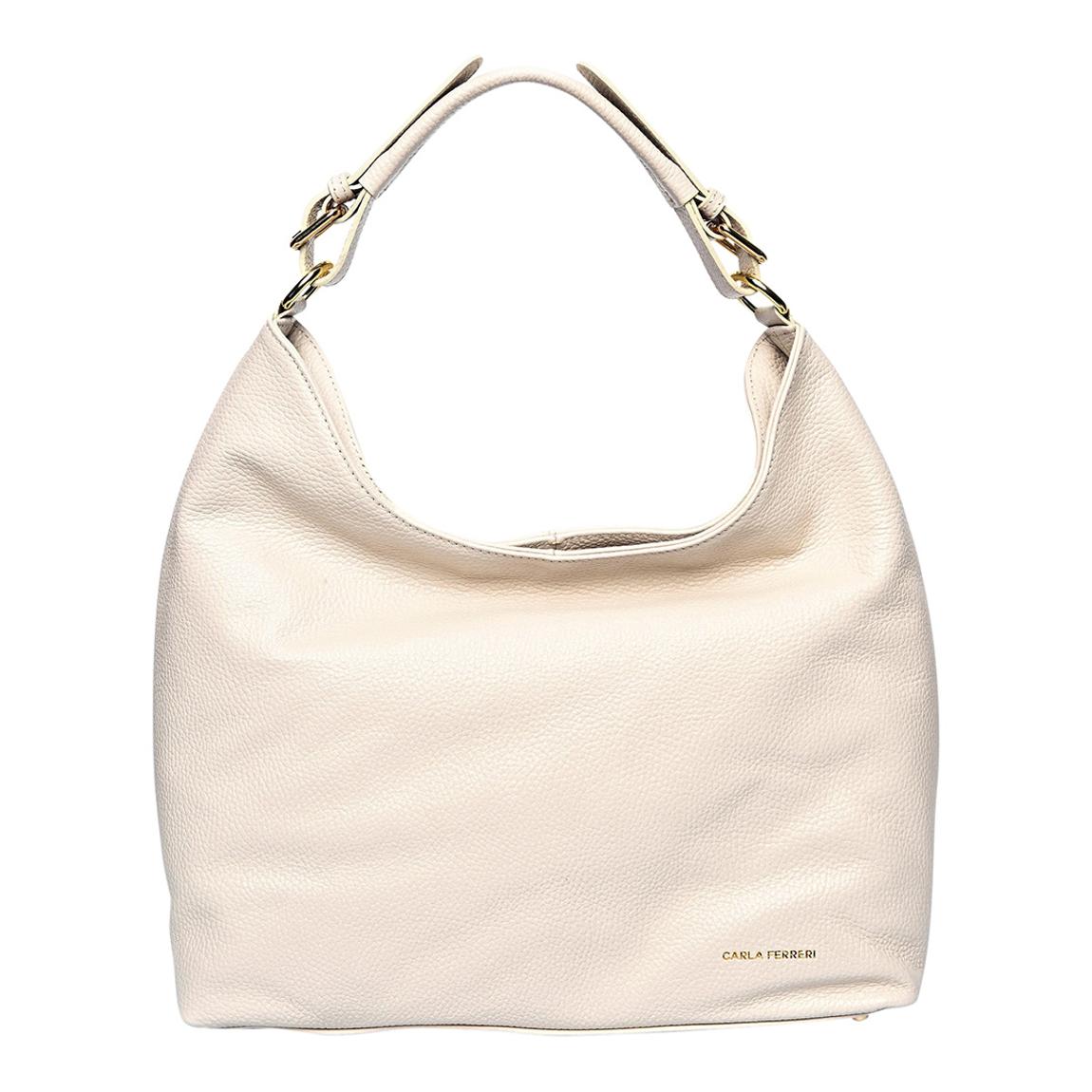 Beige Italian Leather Handbag main product photo