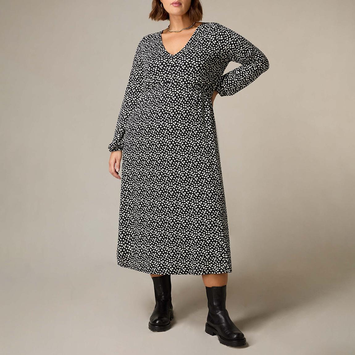 Black Printed Midi Dress main product photo